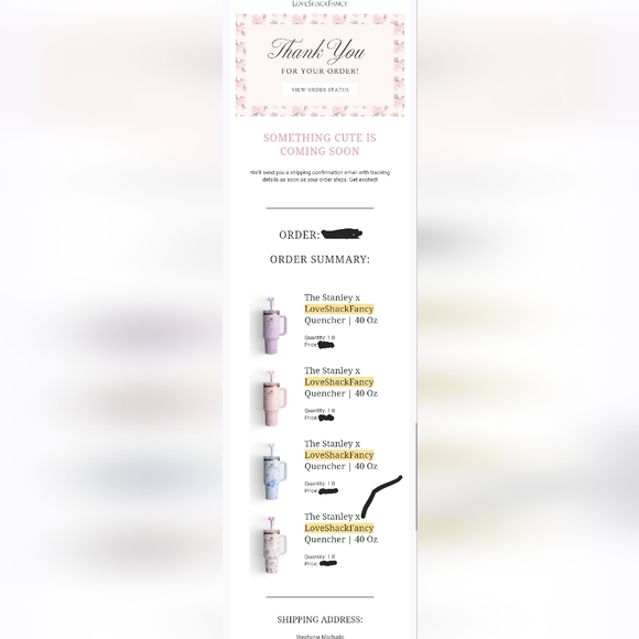 STANLEY LoveShackFancy Blooming Heirloom Quencher 40 oz Brand New in Gift Box - Picture 8 of 8